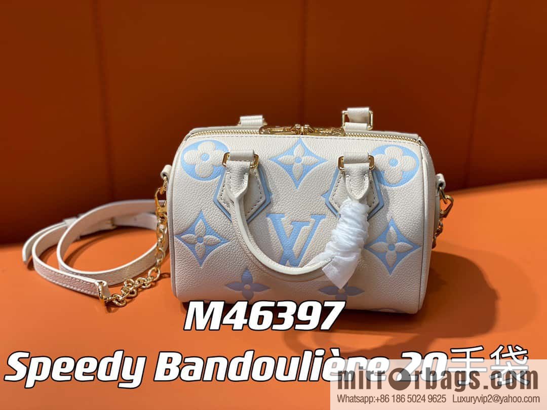 [Premium‑quality] M46397 blueberry milk, full leather speedy pillow bag series Speedy Bandoulière 20 handbag