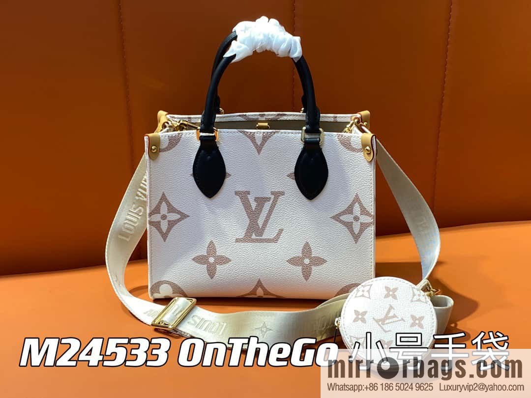 [Boutique‑grade] M24533 white flower, square bag series, this OnTheGo small handbag.