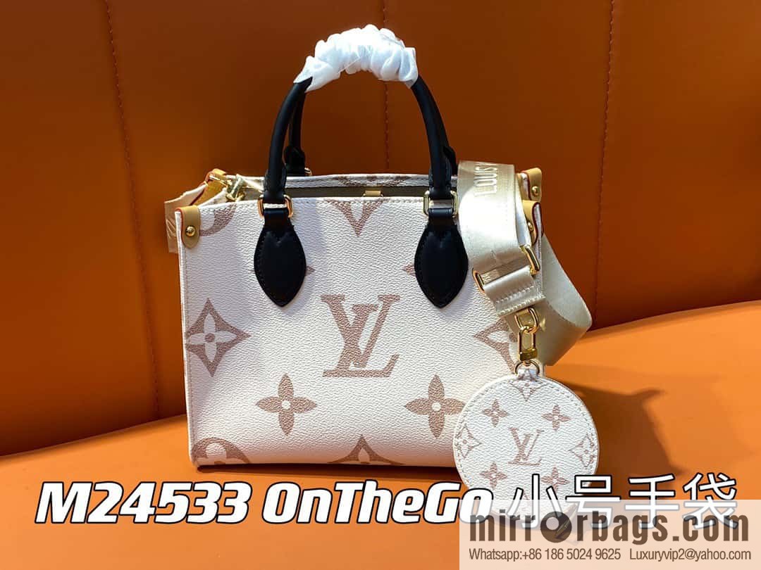 [Boutique‑grade] M24533 white flower, square bag series, this OnTheGo small handbag.