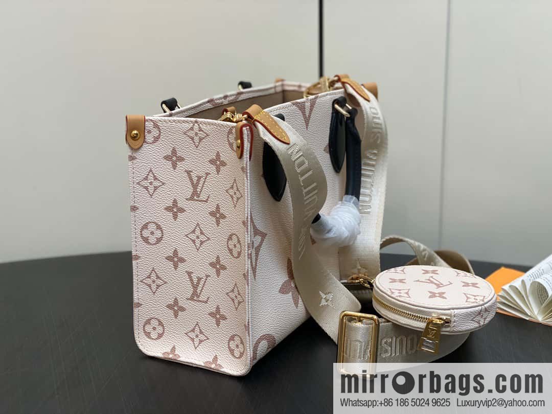 [Boutique‑grade] M24533 white flower, square bag series, this OnTheGo small handbag.