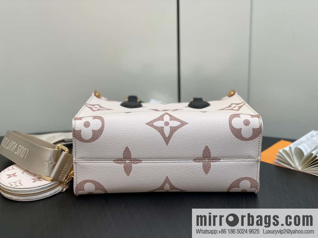 [Boutique‑grade] M24533 white flower, square bag series, this OnTheGo small handbag.