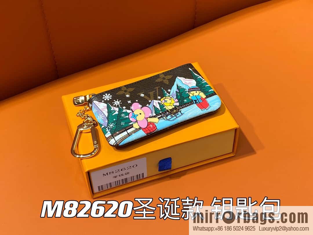 [Boutique‑grade] M82620 Christmas model, key bag wallet series, key bag 2023 Christmas M62650 82620 silk screen