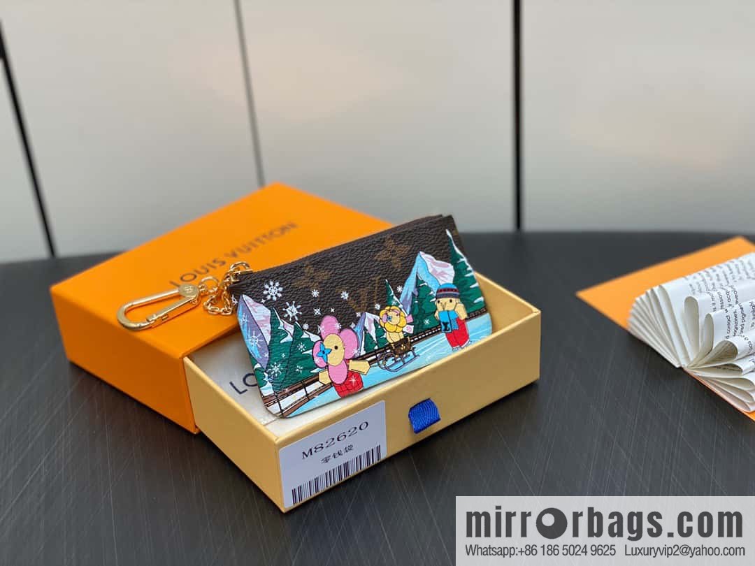 [Boutique‑grade] M82620 Christmas model, key bag wallet series, key bag 2023 Christmas M62650 82620 silk screen