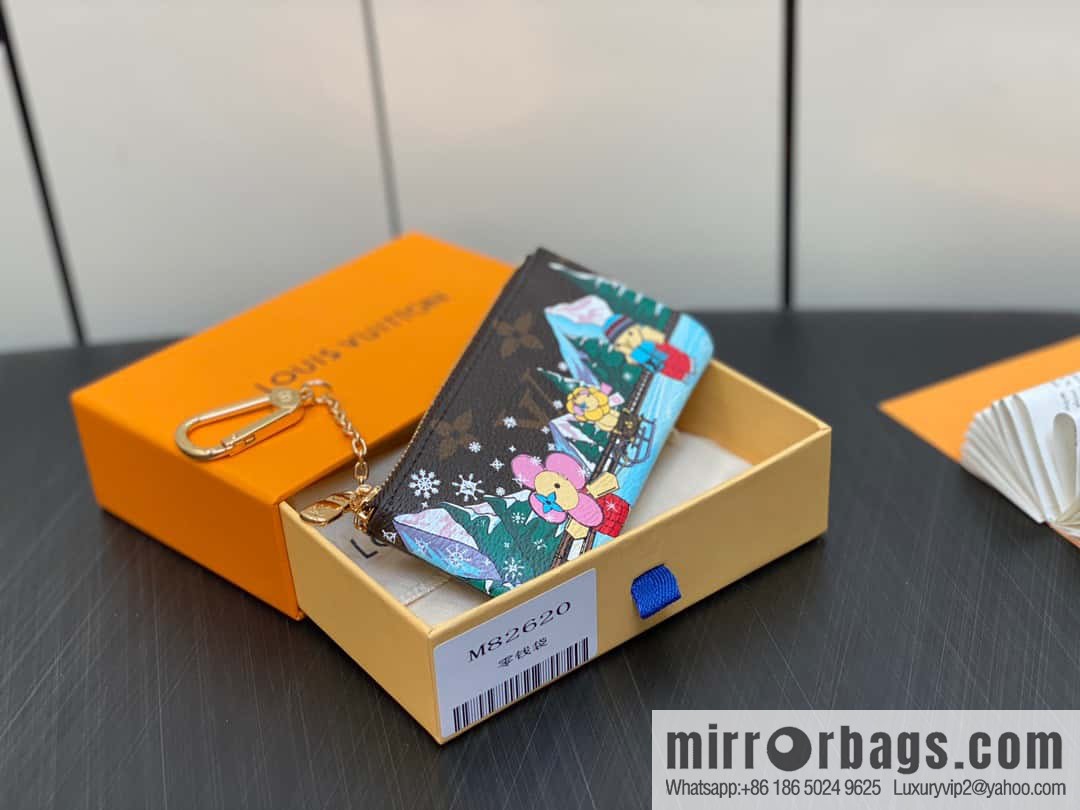 [Boutique‑grade] M82620 Christmas model, key bag wallet series, key bag 2023 Christmas M62650 82620 silk screen
