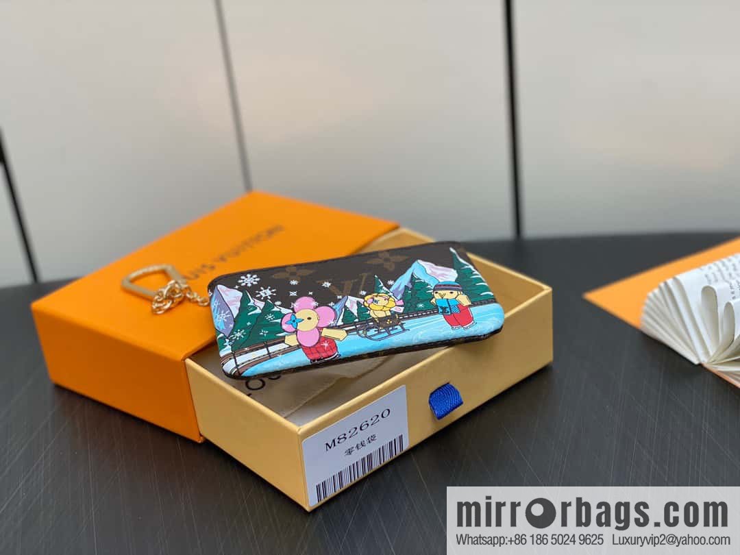 [Boutique‑grade] M82620 Christmas model, key bag wallet series, key bag 2023 Christmas M62650 82620 silk screen