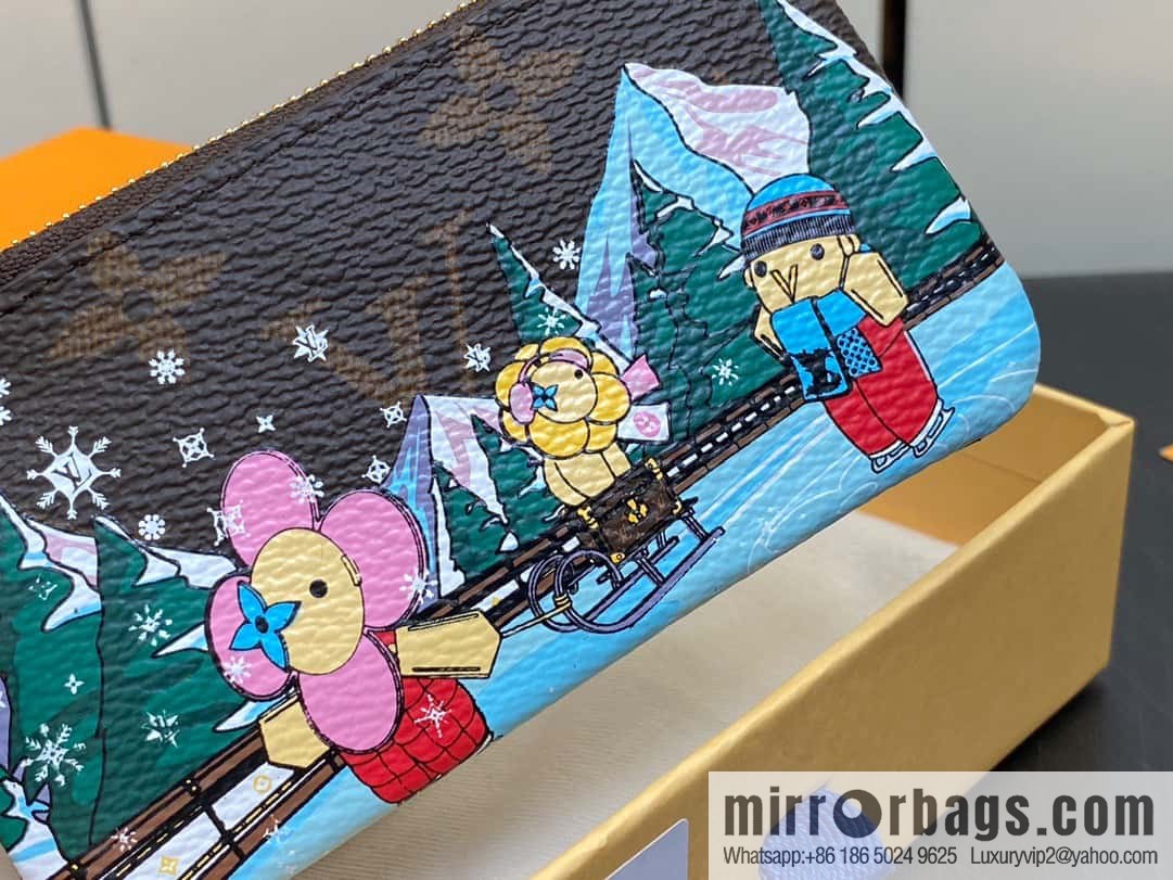[Boutique‑grade] M82620 Christmas model, key bag wallet series, key bag 2023 Christmas M62650 82620 silk screen