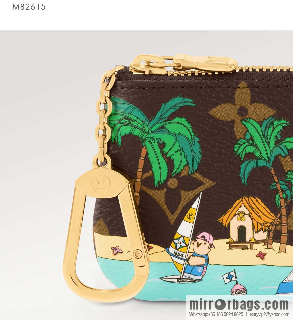 [Boutique‑grade] M82615 Christmas model, key bag wallet series, key bag 2023 Christmas M62650 82620 silk screen key bag