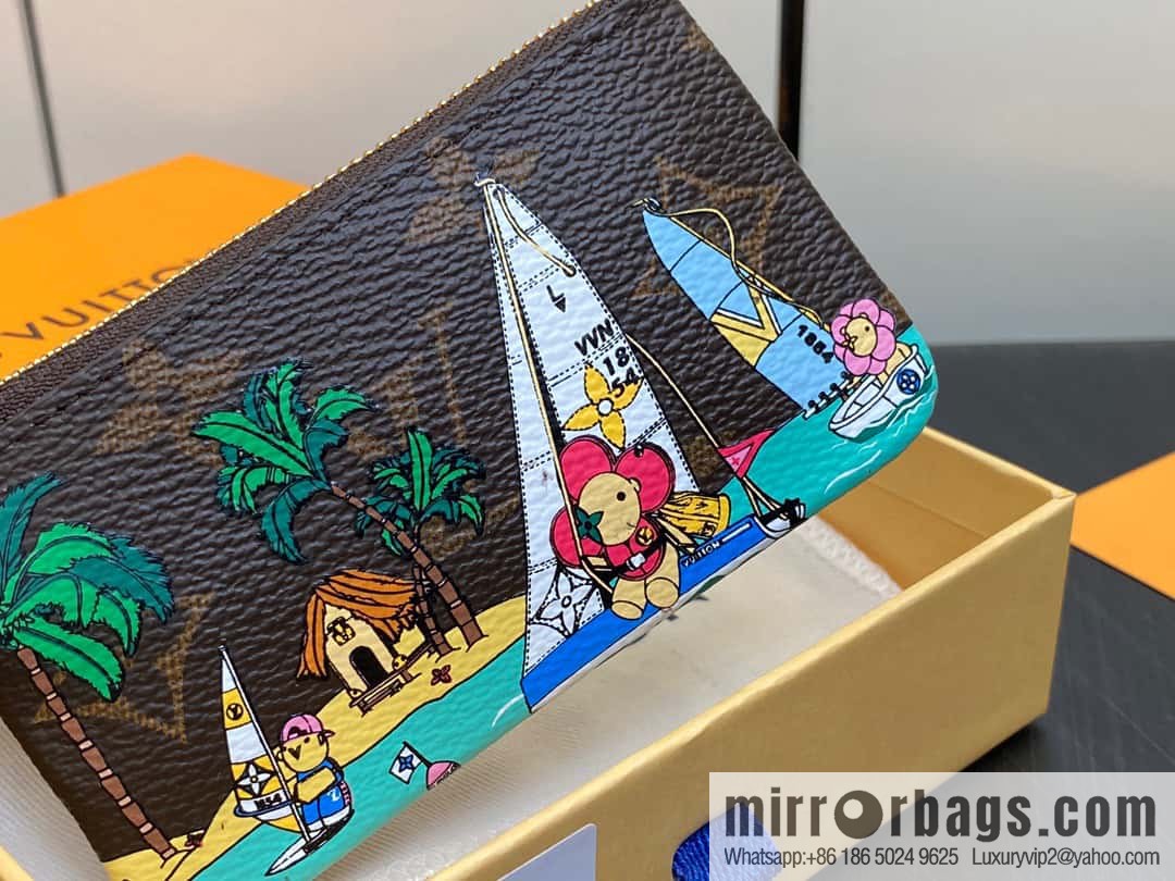 [Boutique‑grade] M82615 Christmas model, key bag wallet series, key bag 2023 Christmas M62650 82620 silk screen key bag