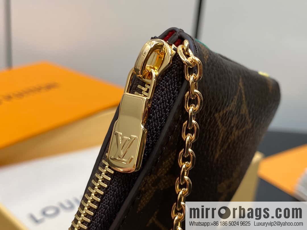 [Boutique‑grade] M82615 Christmas model, key bag wallet series, key bag 2023 Christmas M62650 82620 silk screen key bag