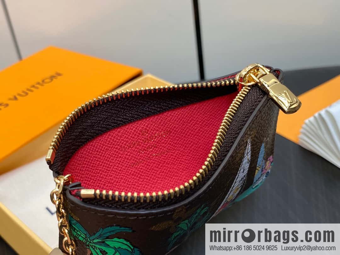[Boutique‑grade] M82615 Christmas model, key bag wallet series, key bag 2023 Christmas M62650 82620 silk screen key bag