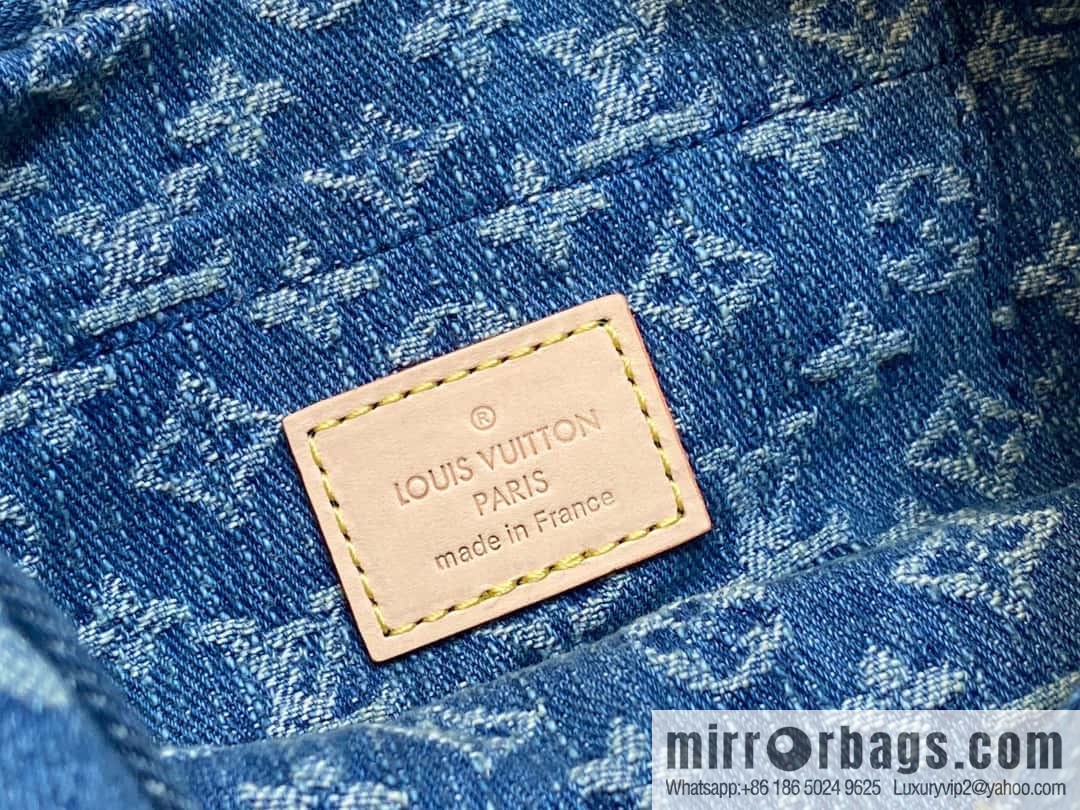 [Boutique‑grade] M46856 blue, denim bowl bean bag series Croissant MM croissant bag 2024 early spring series croissant bag