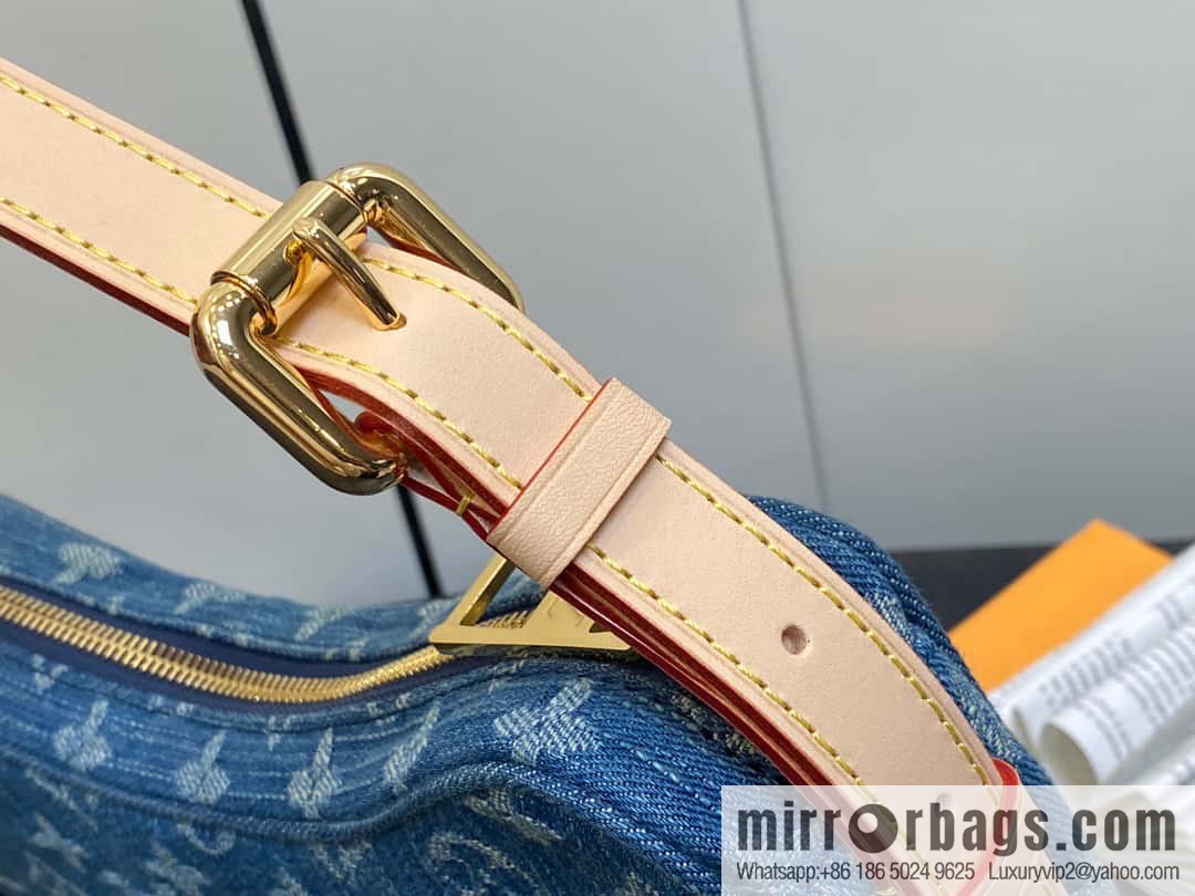 [Boutique‑grade] M46856 blue, denim bowl bean bag series Croissant MM croissant bag 2024 early spring series croissant bag