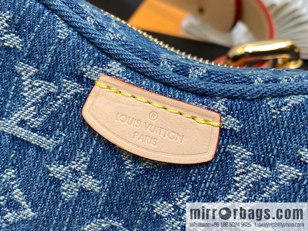[Boutique‑grade] M46856 blue, denim bowl bean bag series Croissant MM croissant bag 2024 early spring series croissant bag