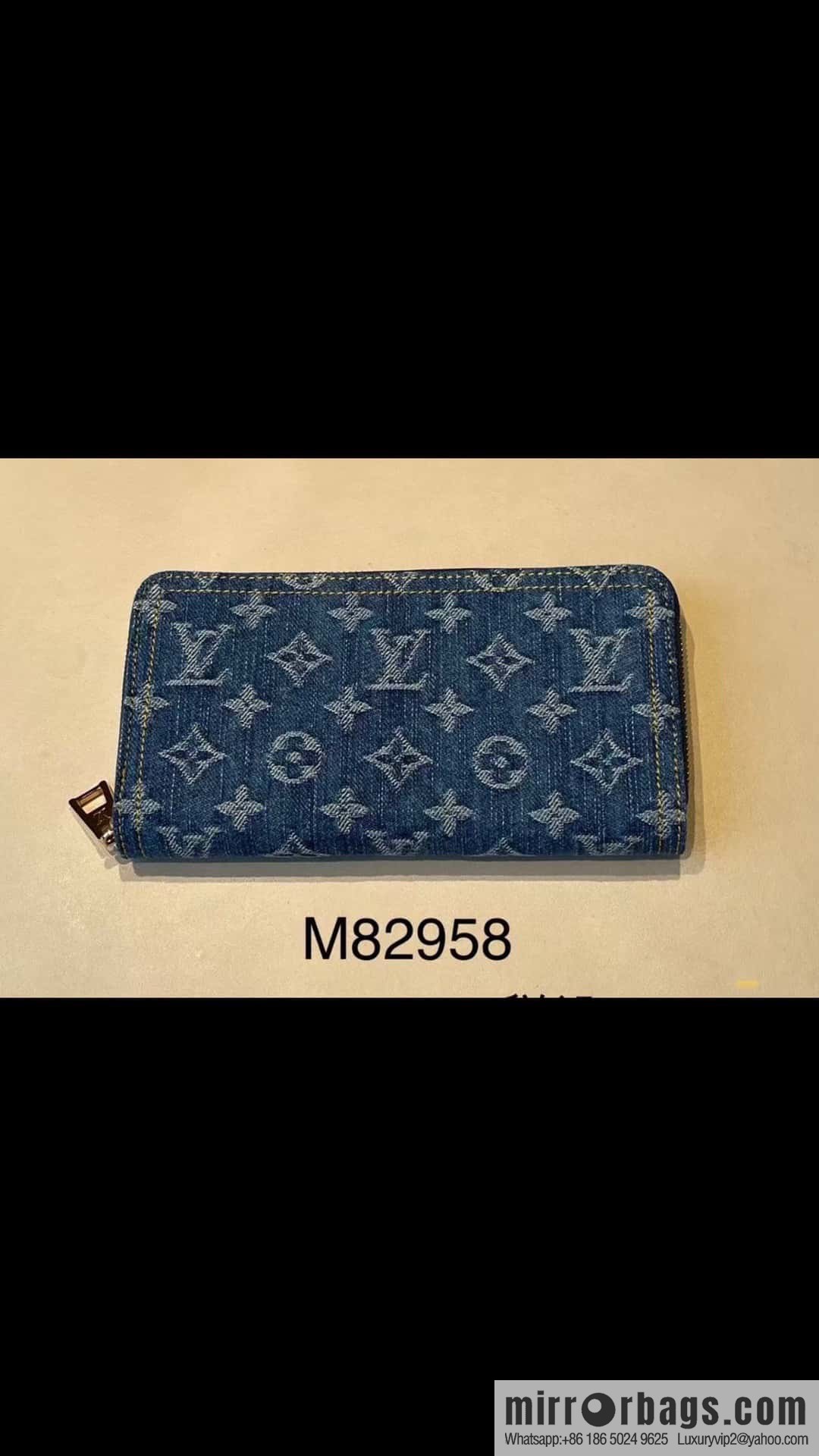 [Premium‑quality] M82958 blue denim, single zipper wallet series Zippy zipper wallet