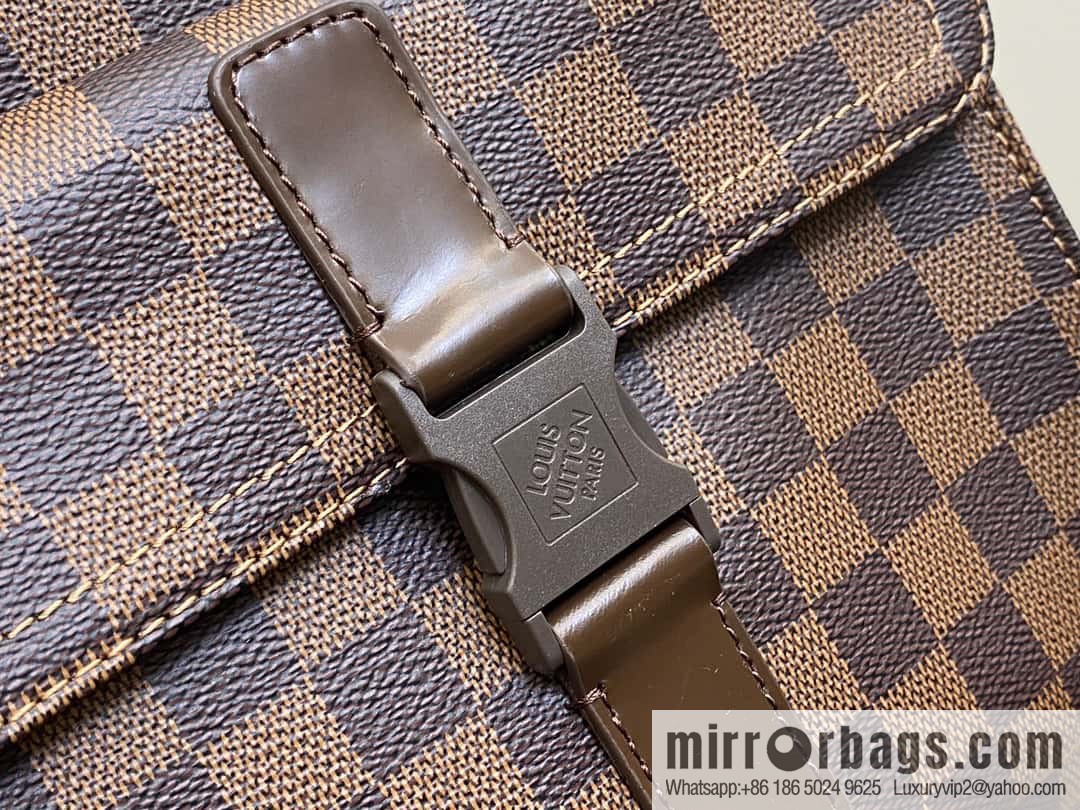 [Boutique‑grade] N51127 coffee grid, medieval men's bag messenger bag series