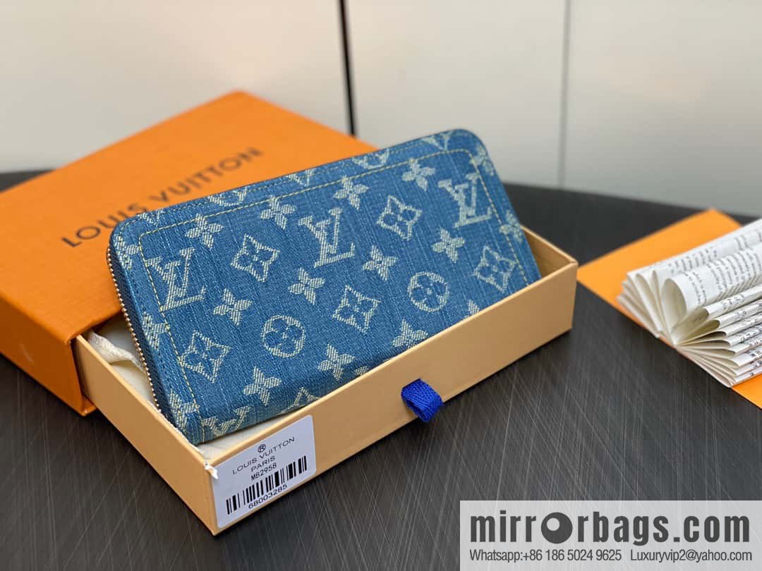 [Premium‑quality] M82958 blue denim, single zipper wallet series Zippy zipper wallet