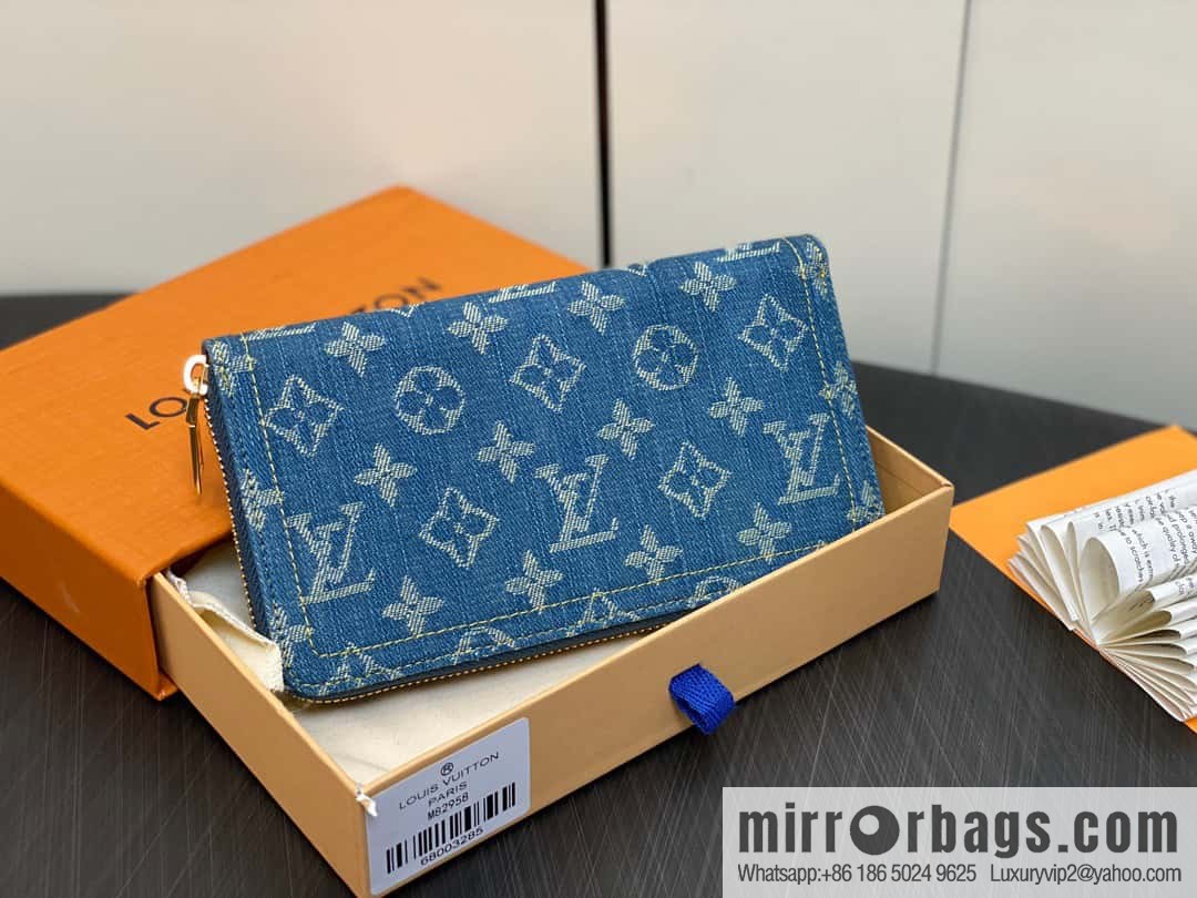 [Premium‑quality] M82958 blue denim, single zipper wallet series Zippy zipper wallet
