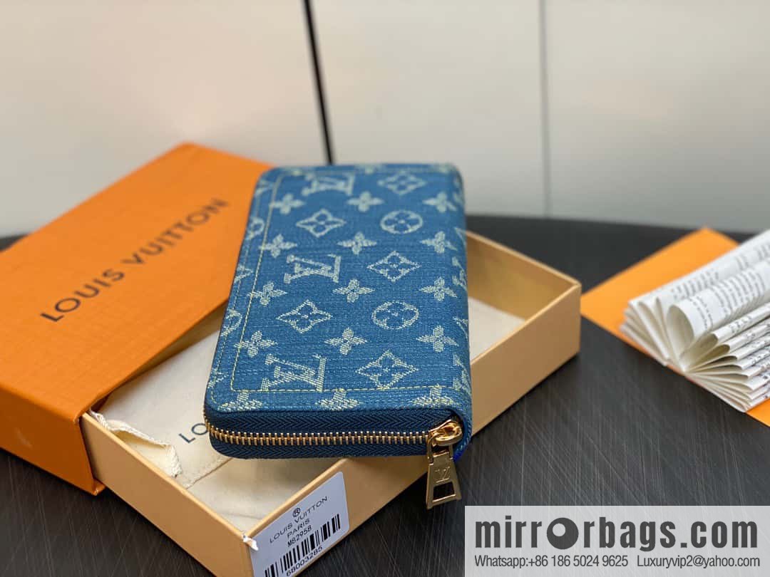 [Premium‑quality] M82958 blue denim, single zipper wallet series Zippy zipper wallet