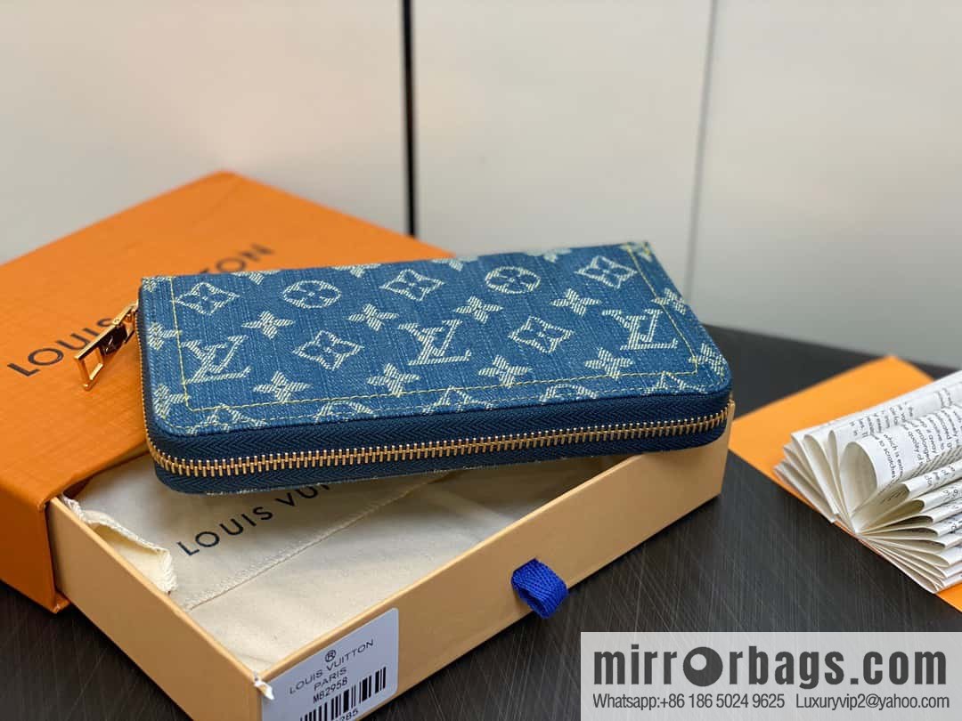 [Premium‑quality] M82958 blue denim, single zipper wallet series Zippy zipper wallet