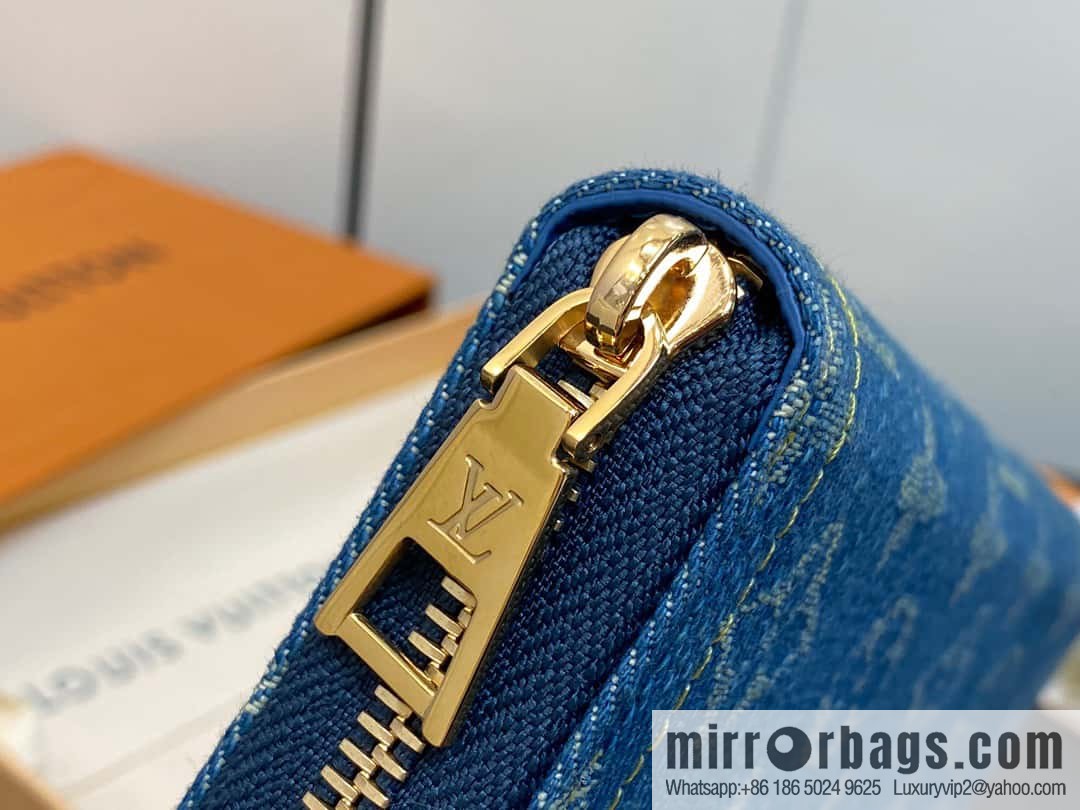 [Premium‑quality] M82958 blue denim, single zipper wallet series Zippy zipper wallet