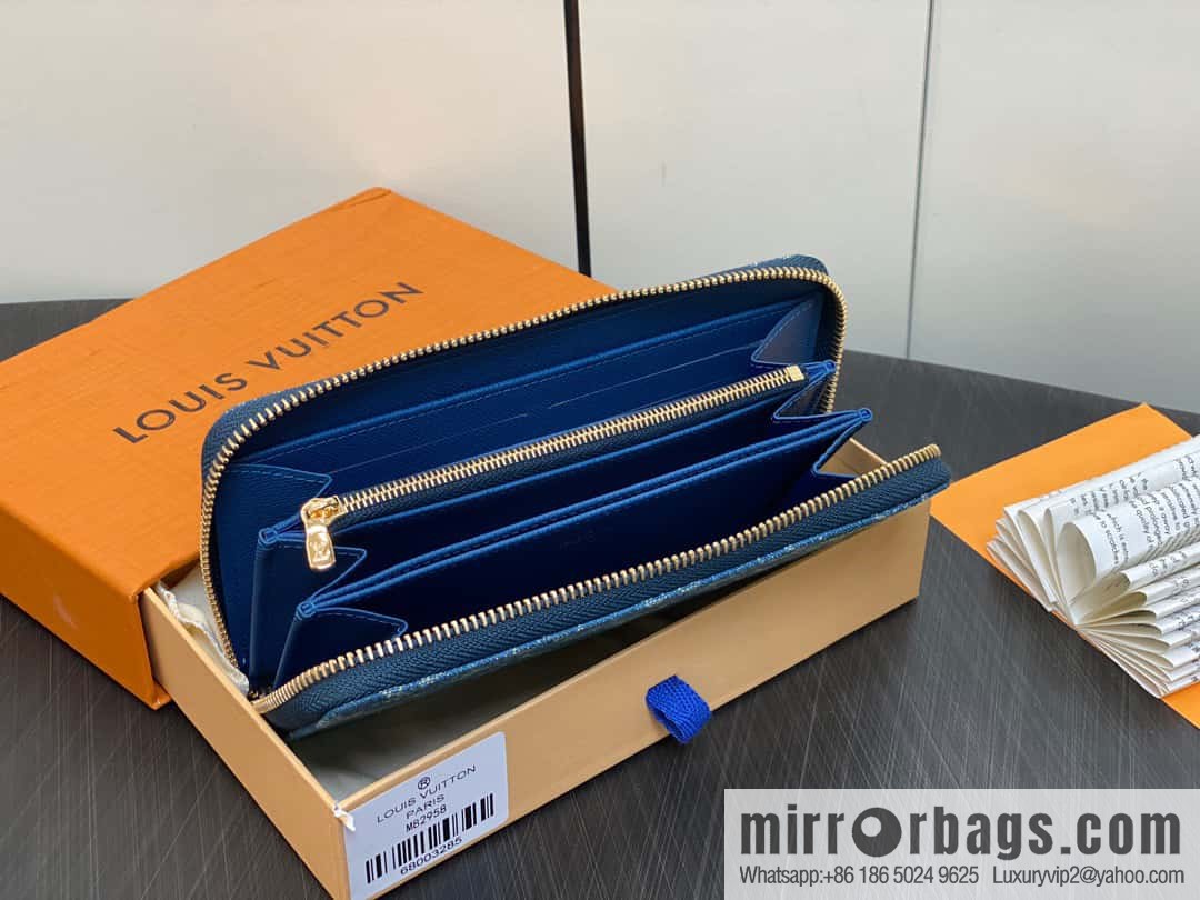 [Premium‑quality] M82958 blue denim, single zipper wallet series Zippy zipper wallet