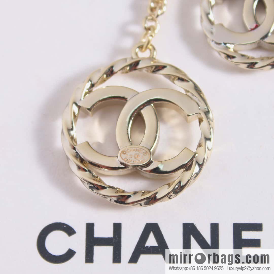 New ☑️ Chanel c2 double c fringe round stud earrings