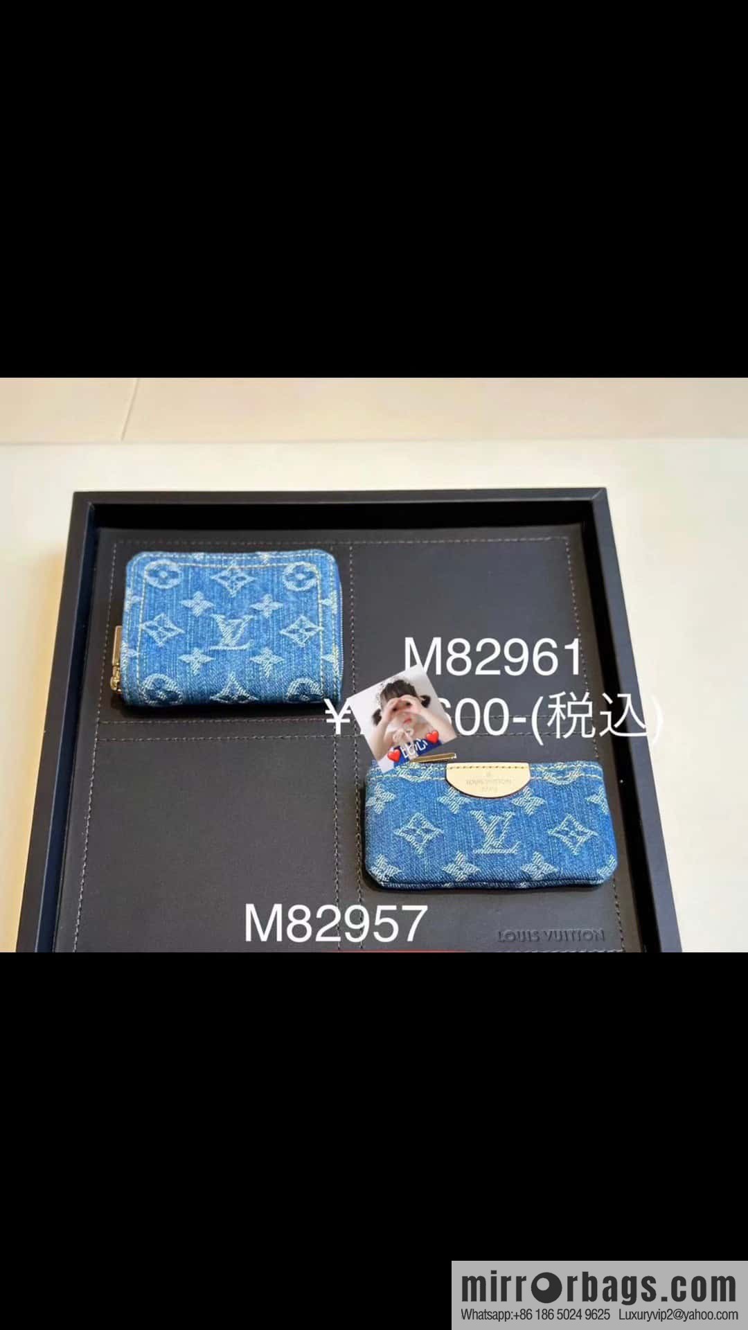 [Premium‑quality] M82957 blue denim, single zipper wallet series Zippy zero wallet