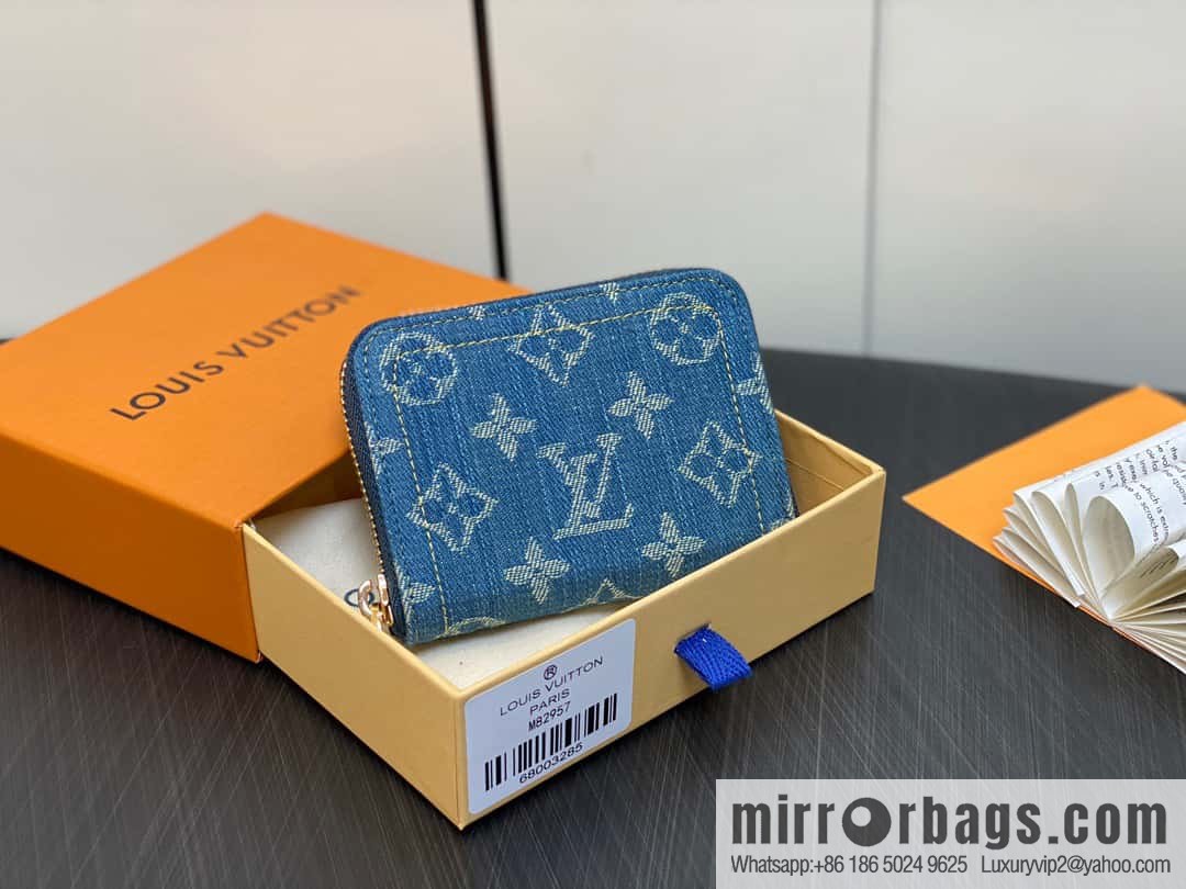 [Premium‑quality] M82957 blue denim, single zipper wallet series Zippy zero wallet