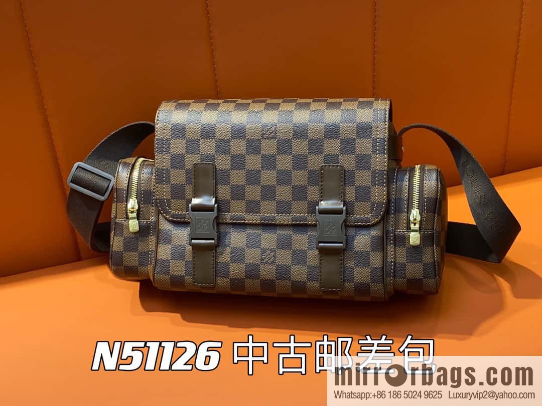 [Boutique‑grade] N51126 coffee grid, medieval men's bag messenger bag series, medieval camera bag