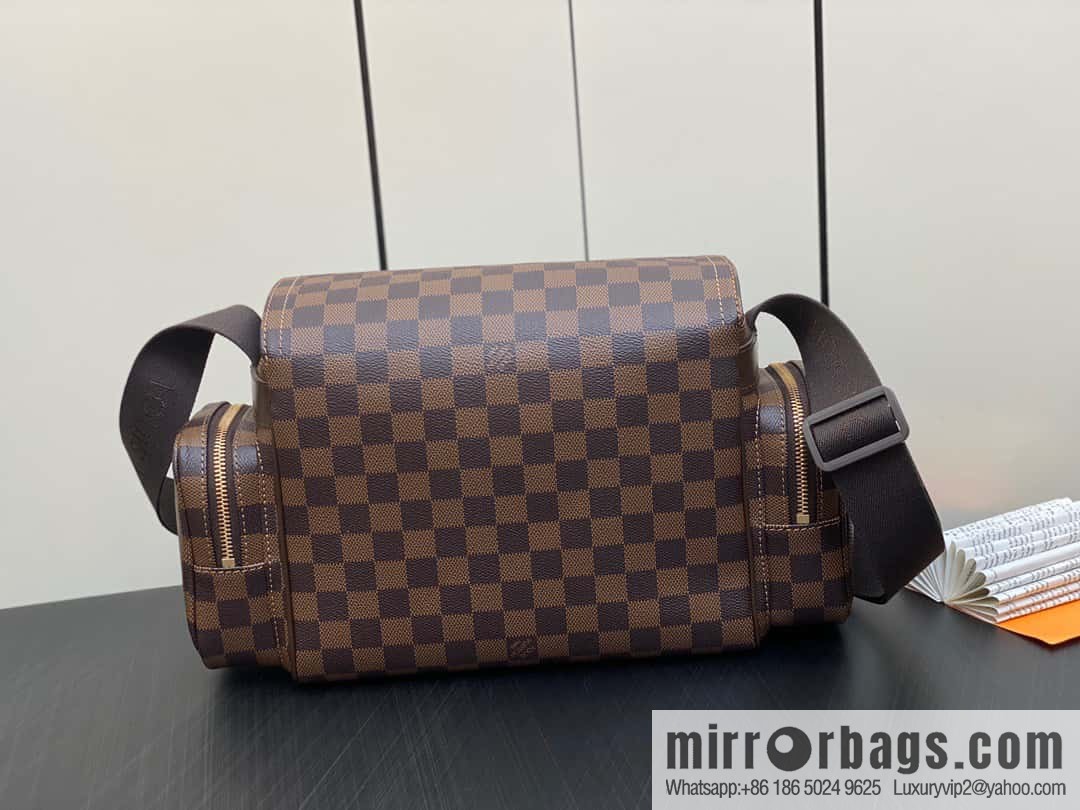 [Boutique‑grade] N51126 coffee grid, medieval men's bag messenger bag series, medieval camera bag
