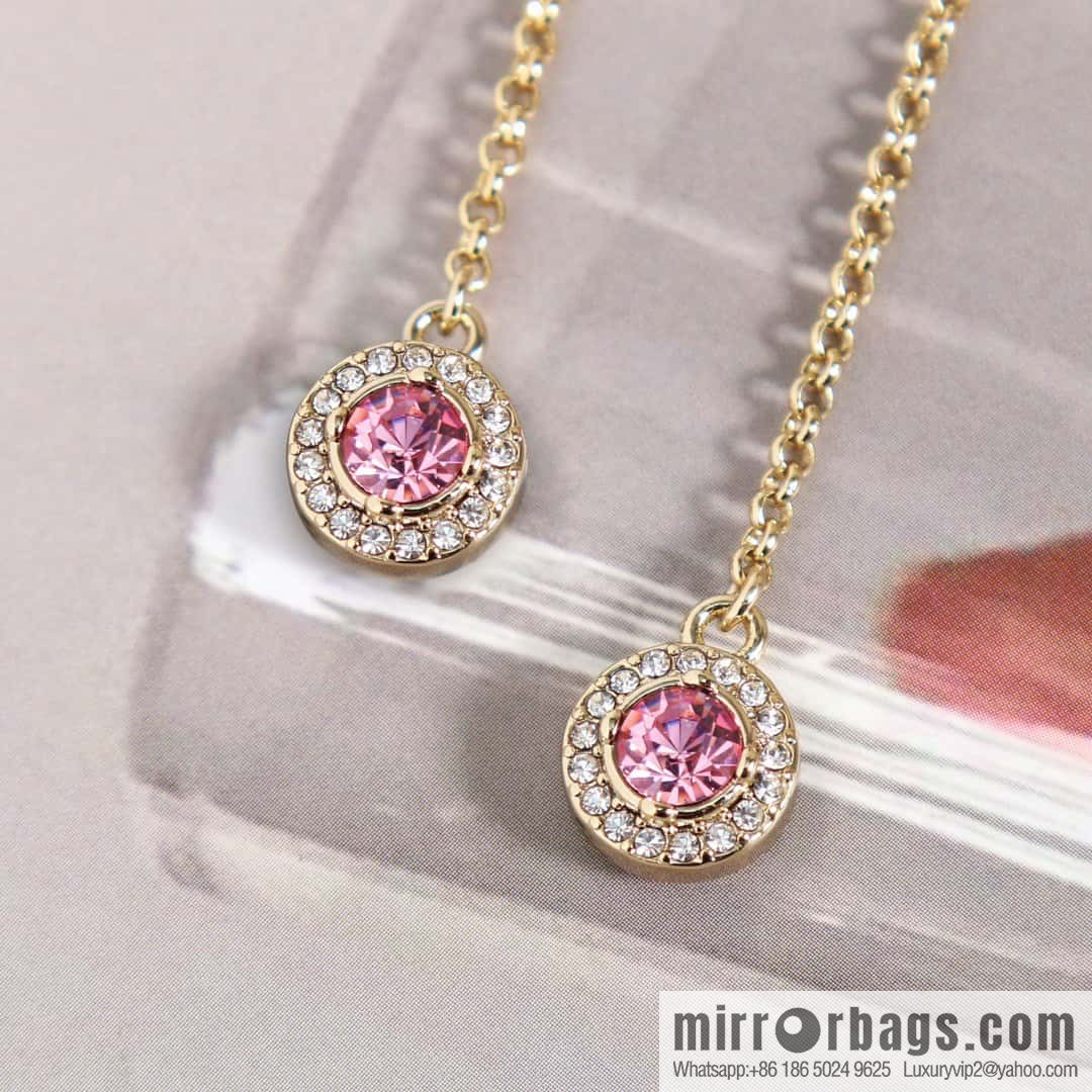 New ☑️ Chanel c2 double c tassel pink diamond round stud earrings