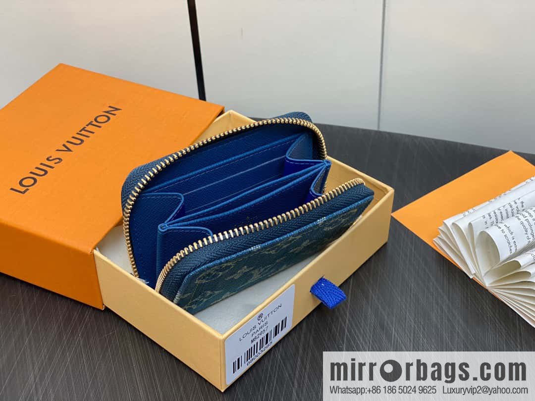 [Premium‑quality] M82957 blue denim, single zipper wallet series Zippy zero wallet