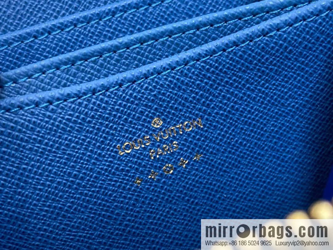 [Premium‑quality] M82957 blue denim, single zipper wallet series Zippy zero wallet