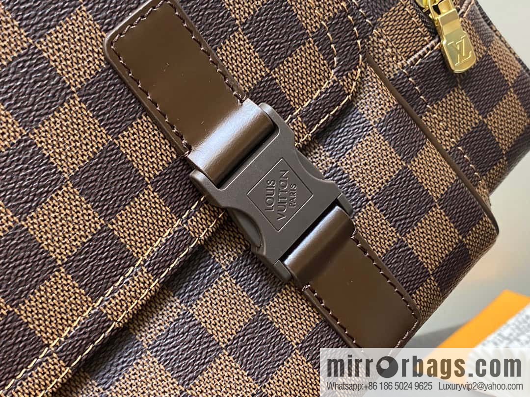 [Boutique‑grade] N51126 coffee grid, medieval men's bag messenger bag series, medieval camera bag