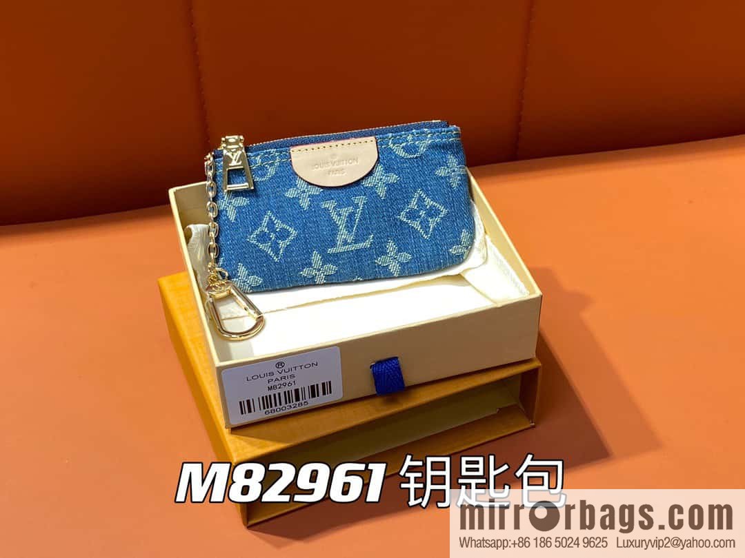 [Premium‑quality] M82961 blue denim, key bag wallet series zipper zero wallet