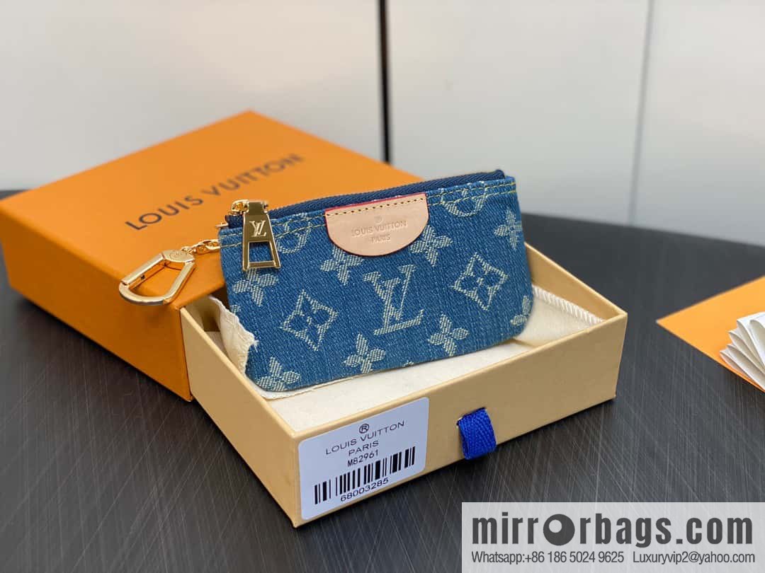 [Premium‑quality] M82961 blue denim, key bag wallet series zipper zero wallet