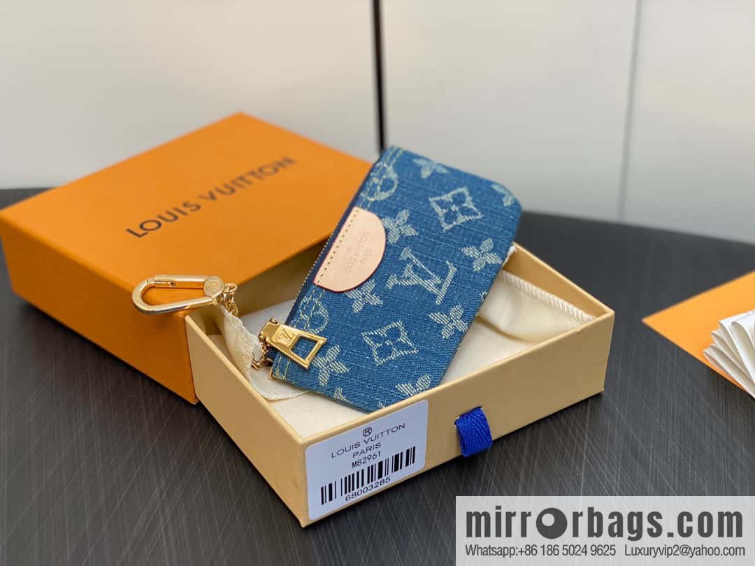[Premium‑quality] M82961 blue denim, key bag wallet series zipper zero wallet
