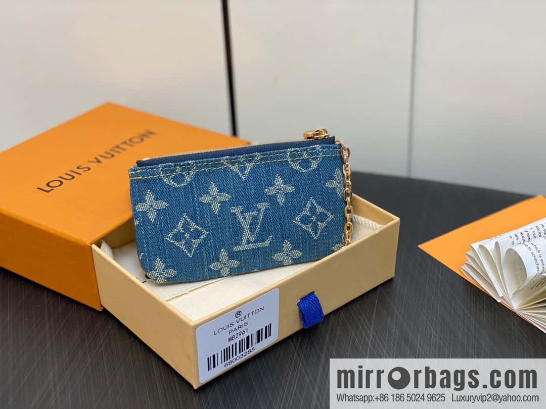[Premium‑quality] M82961 blue denim, key bag wallet series zipper zero wallet