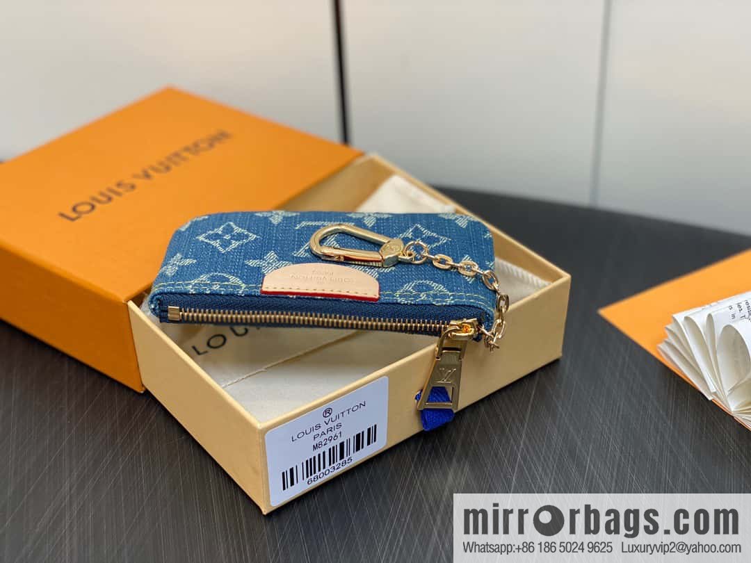 [Premium‑quality] M82961 blue denim, key bag wallet series zipper zero wallet