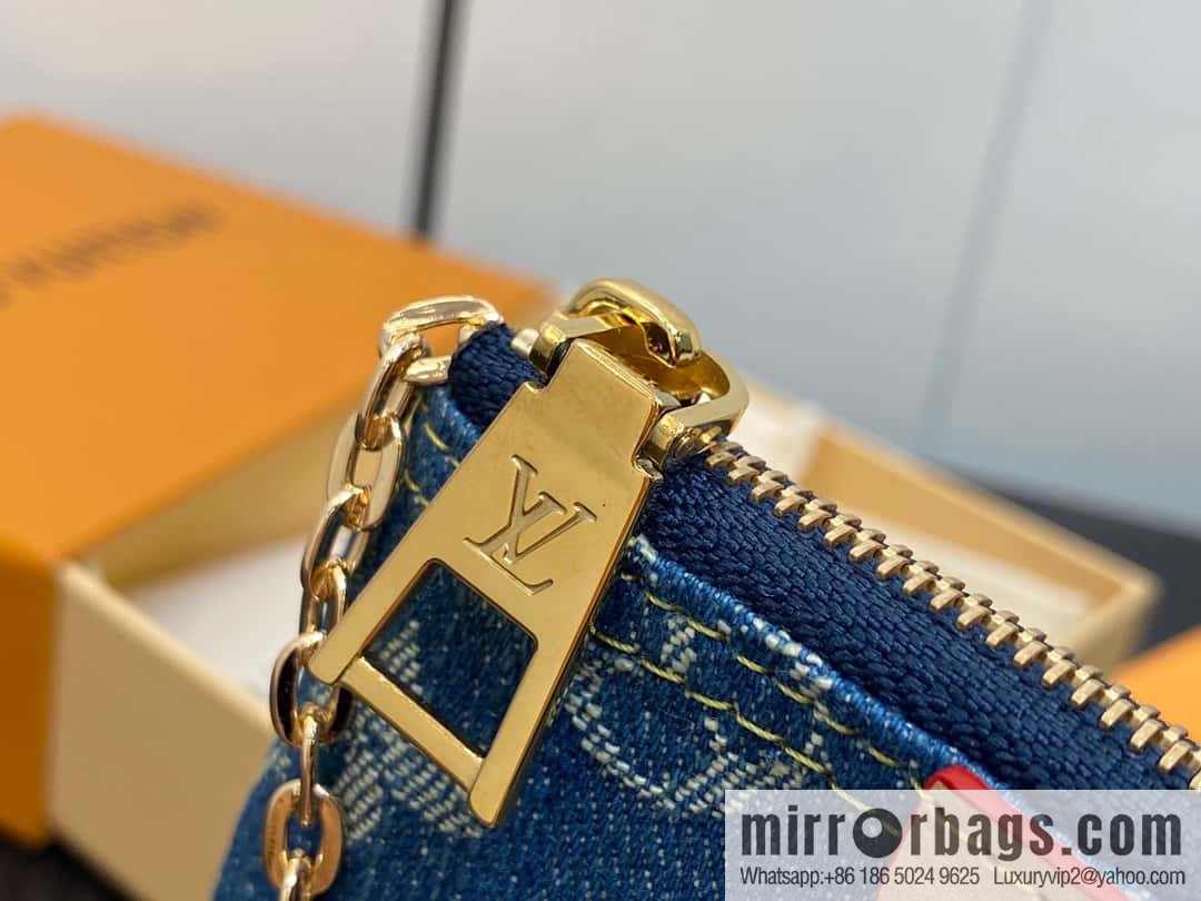 [Premium‑quality] M82961 blue denim, key bag wallet series zipper zero wallet