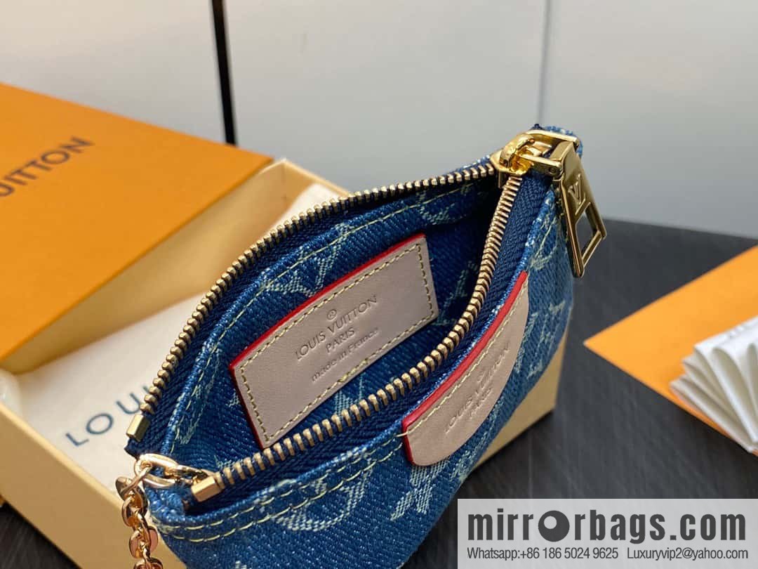 [Premium‑quality] M82961 blue denim, key bag wallet series zipper zero wallet