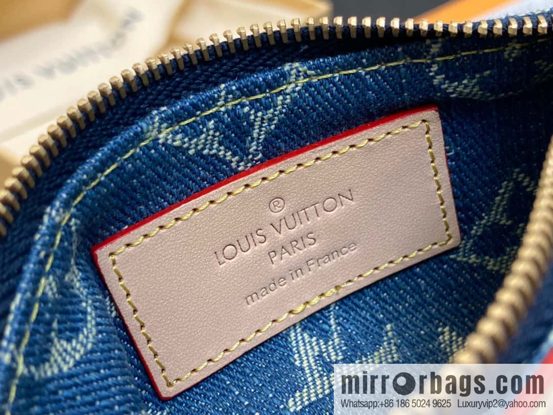 [Premium‑quality] M82961 blue denim, key bag wallet series zipper zero wallet