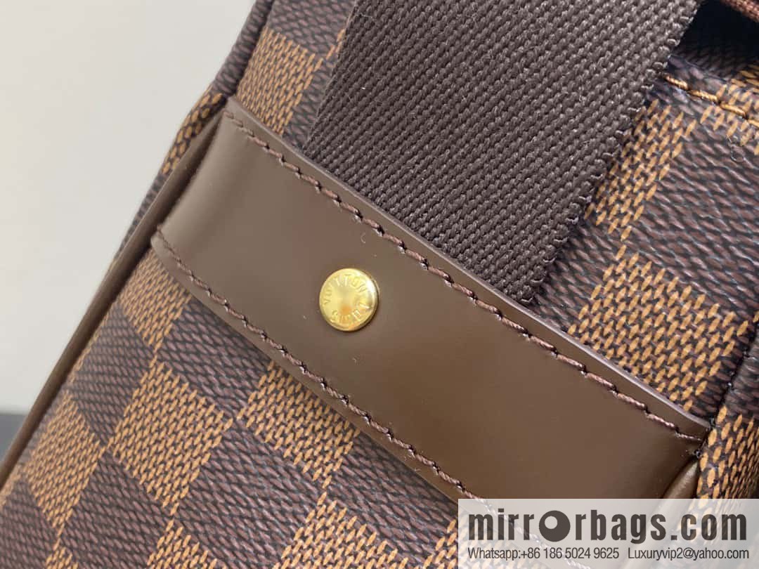 [Boutique‑grade] N51125 coffee grid, medieval men's bag messenger bag series, medieval messenger bag