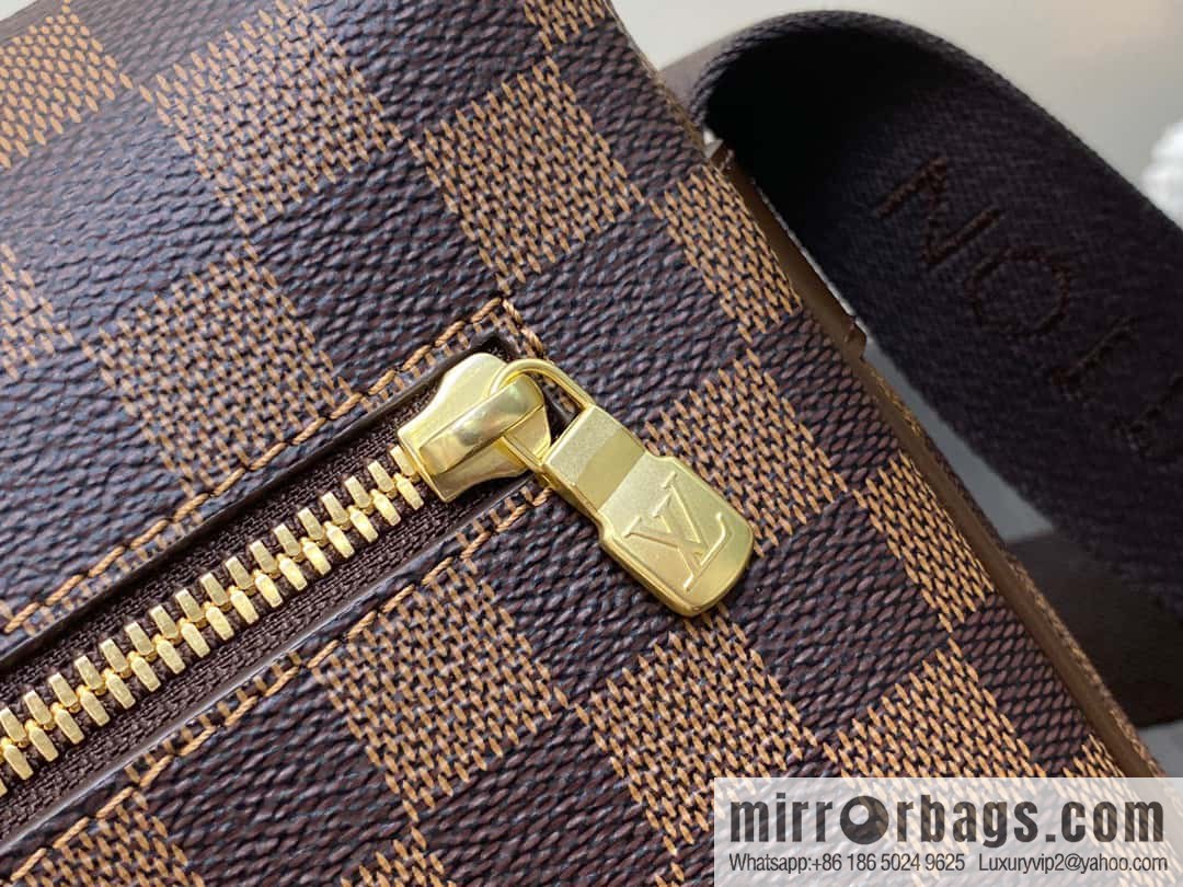 [Boutique‑grade] N51125 coffee grid, medieval men's bag messenger bag series, medieval messenger bag