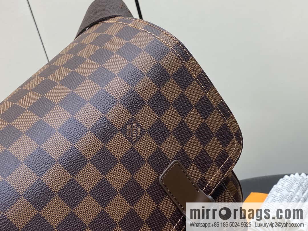 [Boutique‑grade] N51125 coffee grid, medieval men's bag messenger bag series, medieval messenger bag