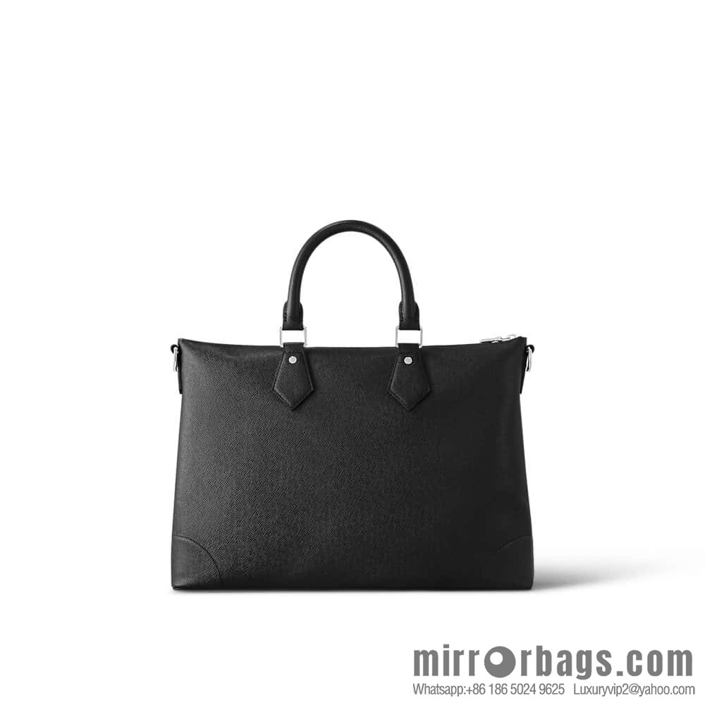 [Boutique‑grade] M30978 black full leather cross pattern briefcase series SLIM NV briefcase