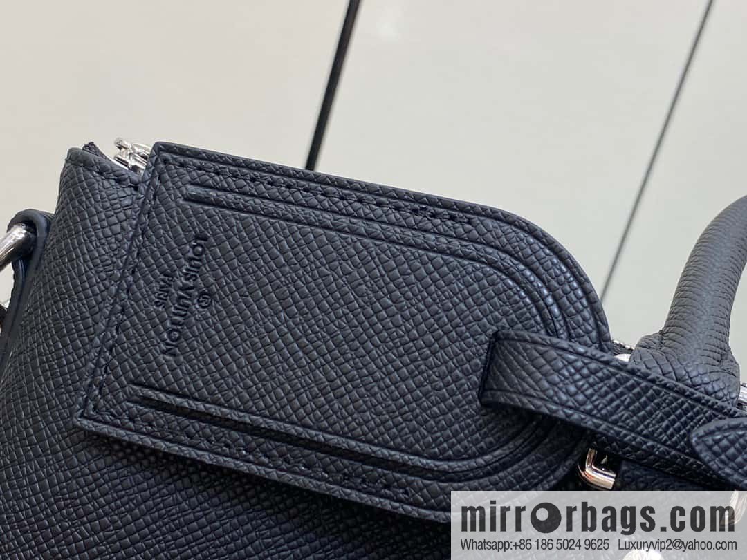 [Boutique‑grade] M30978 black full leather cross pattern briefcase series SLIM NV briefcase