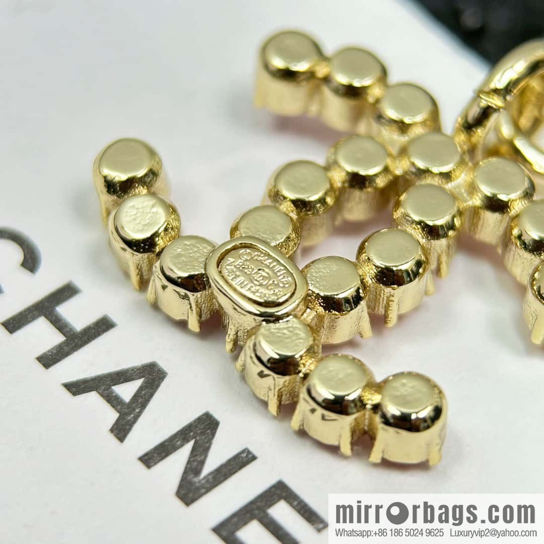 ☀️New ☑️ Chanel C2 double c pink diamond stud earrings ☀️