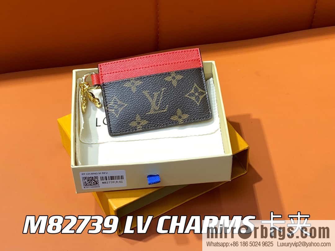 [Boutique‑grade] M82739 monogram red card holder wallet series LV CHARMS card holder