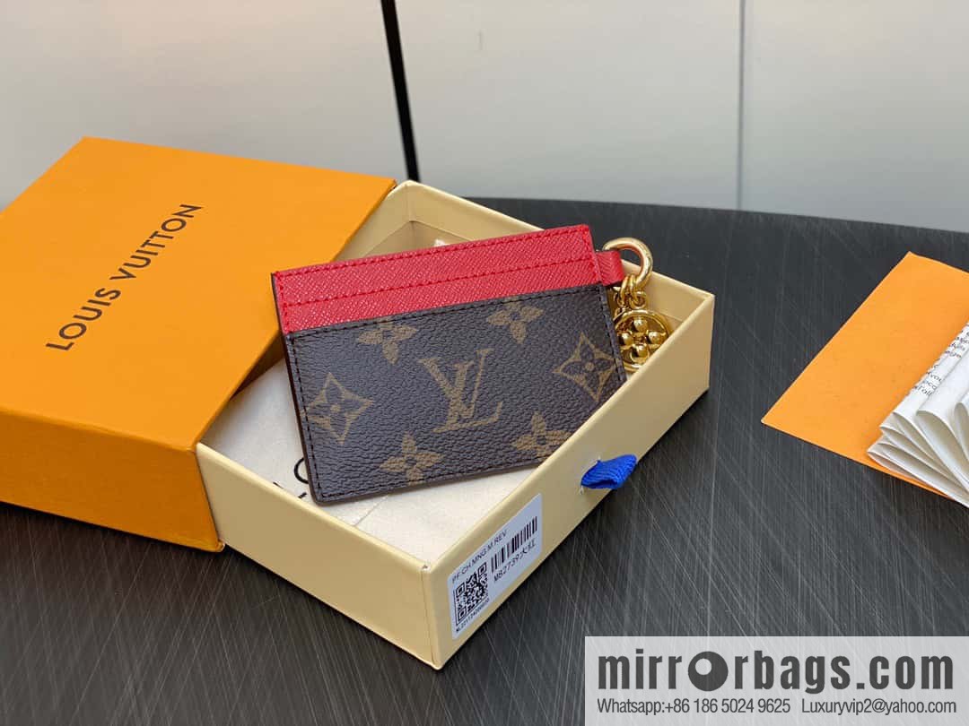 [Boutique‑grade] M82739 monogram red card holder wallet series LV CHARMS card holder
